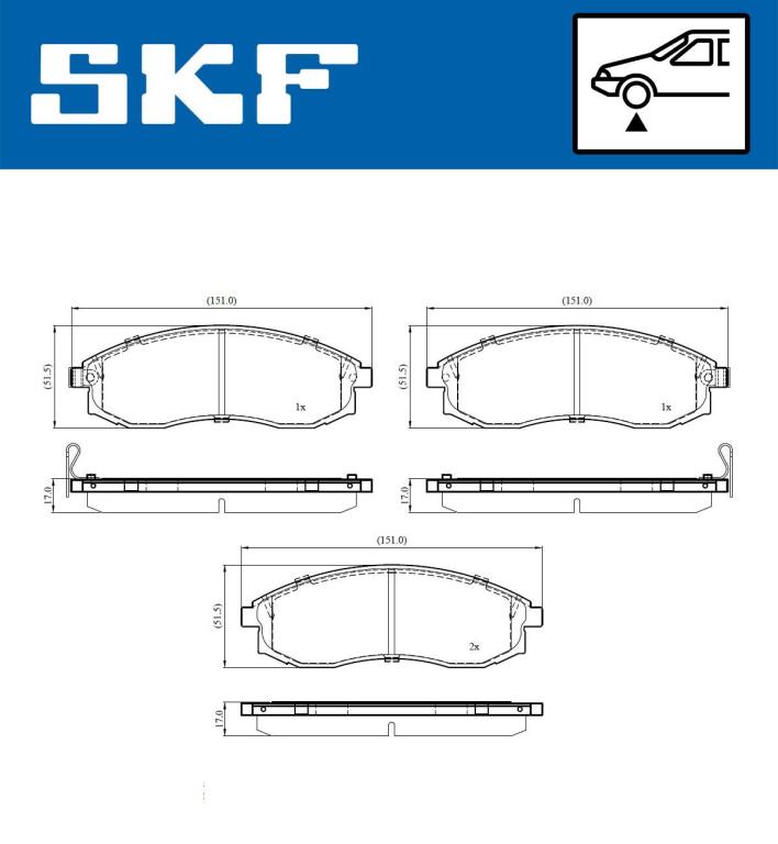 Jogo de 4 pastilhas de travão SKF ref. VKBP 81121 A